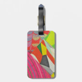 ringen en tessellatiecollage bagagelabel (Achterkant verticaal)