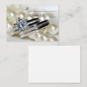 Ringen en witte parelkaarten plaatskaartje (Voorkant / Achterkant)
