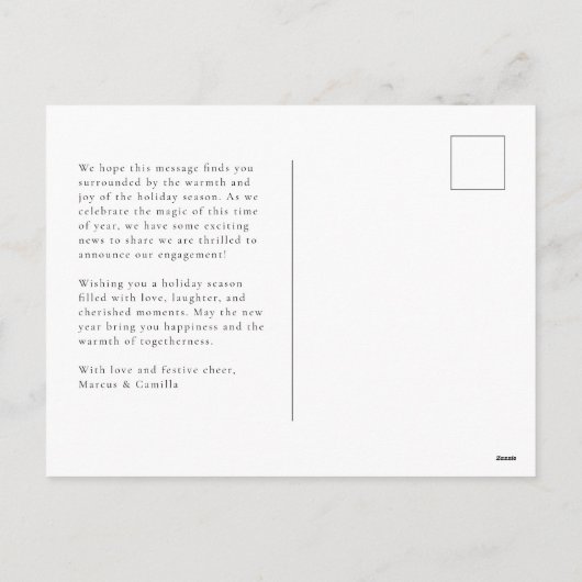 "Ringen in het nieuwe jaar" Verloving Aankondiging (Achterkant)