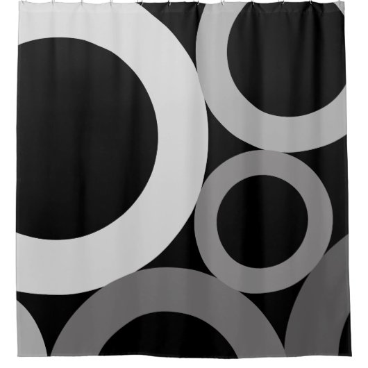 Ringen in Mid Century Modern-stijl Douchegordijn (Voorkant)