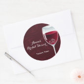 Ringen in Wijnglas Bruids Trouwdouche Bedankt Ronde Sticker (Envelop)