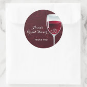 Ringen in Wijnglas Bruids Trouwdouche Bedankt Ronde Sticker (Tas)