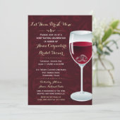 Ringen In Wijnglas Bruids Trouwdouche Kaart (Staand voorkant)