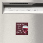 Ringen in Wijnglas Bruiloft Save the Date Magneet (Insitu (Vaatwasser))