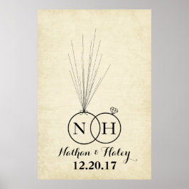 Ringen Initieel Ballon Duimafdruk Trouw Gastboek Poster