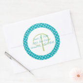 Ringen met elkaar verweven adreslabel ronde sticker (Envelop)