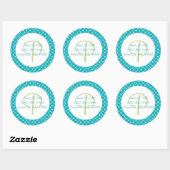 Ringen met elkaar verweven adreslabel ronde sticker (Vel)