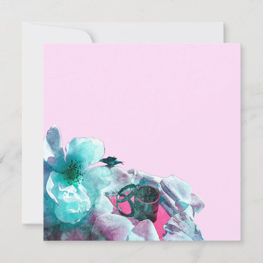 Ringen met witte rozenblaadjes kaart (Voorkant)