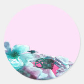 ringen met witte rozenbladen ronde sticker (Voorkant)