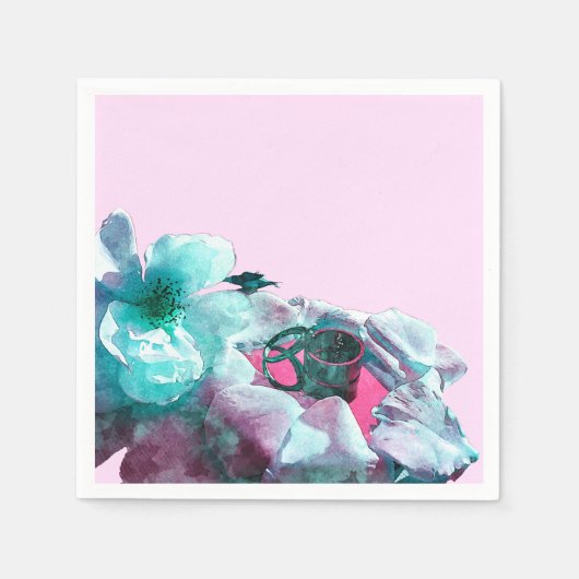 ringen met witte rozenbladen servet (Voorkant)