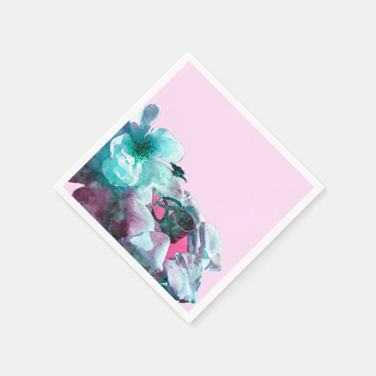 ringen met witte rozenbladen servet (Hoek)