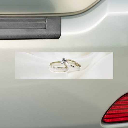 Ringen op satijn bumpersticker (Op auto)