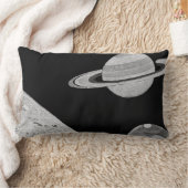Ringen van Saturnus/Moon Black en White Lumbar Pil Kussen (Deken)