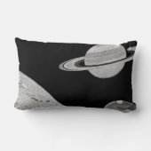 Ringen van Saturnus/Moon Black en White Lumbar Pil Kussen (Achterkant)