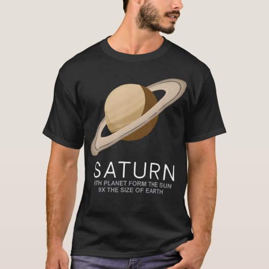 Ringen Van Saturnus Planeet Ruimte Astronoom T-shirt (Voorkant)