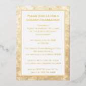 Ringen Wit Goud 50ste bruiloft Jubileum Folie Uitnodiging (Voorkant)