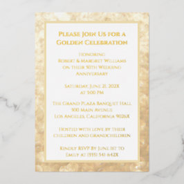 Ringen Wit Goud 50ste bruiloft Jubileum Folie Uitnodiging