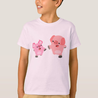 Ringende Cartoon Varkens T-Shirt