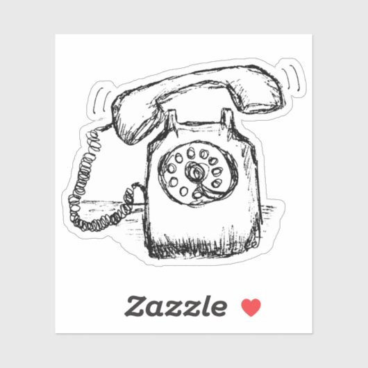 Ringende telefoonschets sticker (Vel)