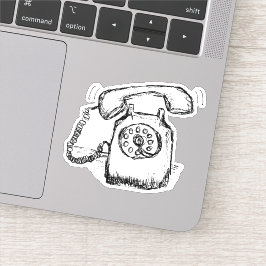 Ringende telefoonschets sticker