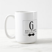 Ringendrager met monogram Zwarte Witte strikdas Br Koffiemok (Links)