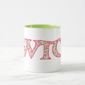 Ringer Coffee Mok, Welsh Cwtch met Floral Pattern Mok (Midden)