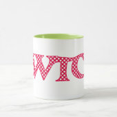 Ringer Coffee Mok, Welsh Cwtch met Polka Dots Mok (Midden)