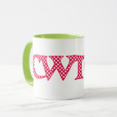 Ringer Coffee Mok, Welsh Cwtch met Polka Dots Mok (Voorkant links)
