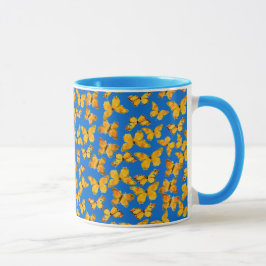 Ringer Mok, Golden Butterflies op Sky Blue Mok