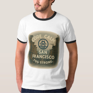 Ringer T-shirt – Code Calm Fog Strong | Retro SF-s
