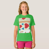 Ringer T-Shirt van het meisje met liefdespad (Voorkant volledig)