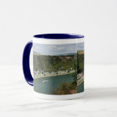 Ringer Tasse blau An der Loreley im Mittelrheintal Mok (Voorkant links)
