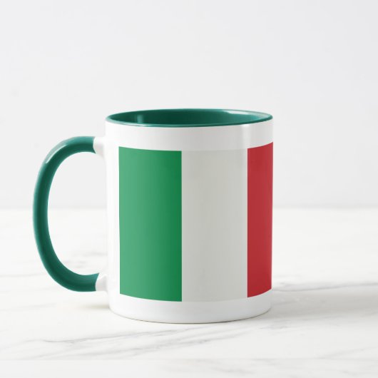 Ringer Tasse grün Italien Fahne Mok (Links)