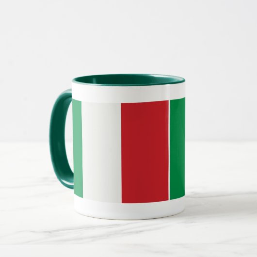 Ringer Tasse grün Italien Fahne Mok (Voorkant links)