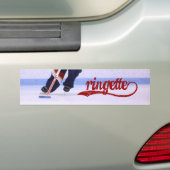 Ringette Bumpersticker (rood schrijven) (Op auto)