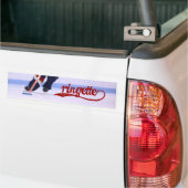 Ringette Bumpersticker (rood schrijven) (Op Truck)