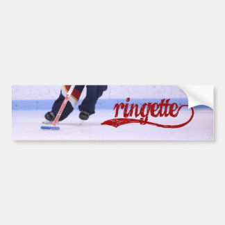 Ringette Bumpersticker (rood schrijven)