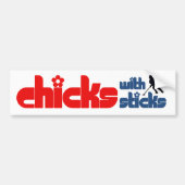 Ringette "Chicken with Sticks" Bumperstickers (Voorkant)