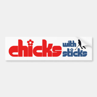 Ringette "Chicken with Sticks" Bumperstickers