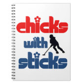 Ringette "Chicken with Sticks" spiral Notebook Notitieboek (Voorkant)