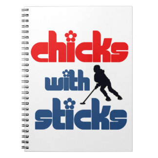 Ringette "Chicken with Sticks" spiral Notebook Notitieboek