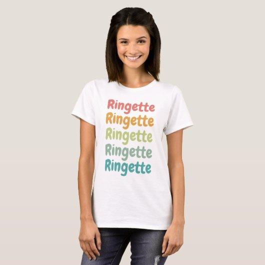 Ringette Cute Retro Ringette Player-cadeaus T-shirt (Voorkant volledig)
