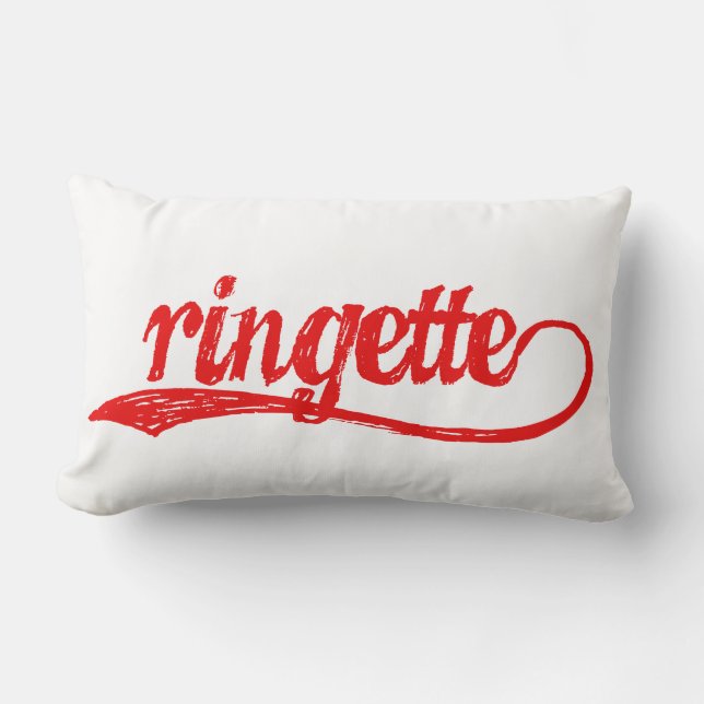 Ringette dubbelzijdige piloot (rood/blauw) kussen (Voorkant)