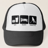 Ringette "Eat Sleep Ringette" Baseball Hat Trucker Pet (Voorkant)