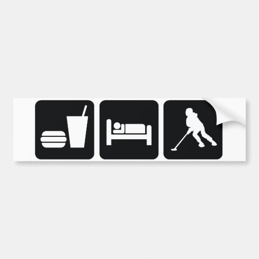 Ringette "Eat Sleep Ringette" Bumpersticker (Voorkant)