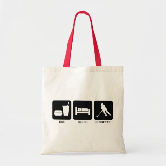 Ringette "Eat Sleep Ringette" Canvas tas (Voorkant)