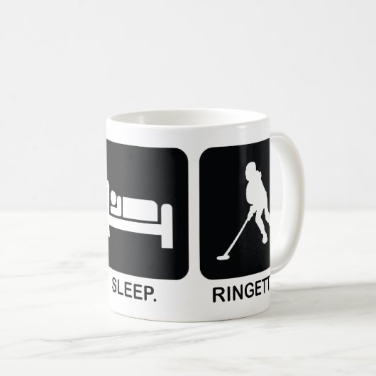 Ringette "Eat Sleep Ringette" Mok (Voorkant rechts)