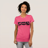 Ringette "Eat Sleep Ringette" Vrouwen donkere T-sh T-shirt (Voorkant volledig)