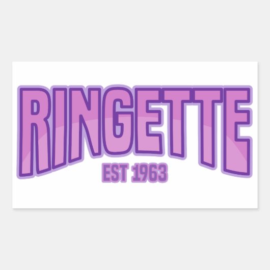 Ringette Est. 1963 T-Shirt Rechthoekige Sticker (Voorkant)