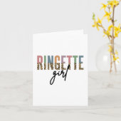 Ringette Girl Cheetah Print | Ringette speler Kaart (Gele Bloem)
